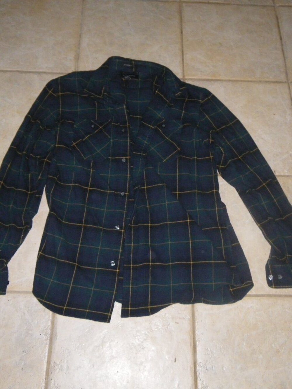Vintage Men’s Banana Republic 100% Cotton Plaid Flannel Button Up Casual Shirt